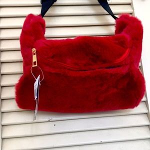 Faux Fur Belt Bag with built in hand muffler.